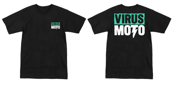 Virus Moto Teal Logo T-Shirt